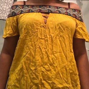 Strapless Mustard Blouse